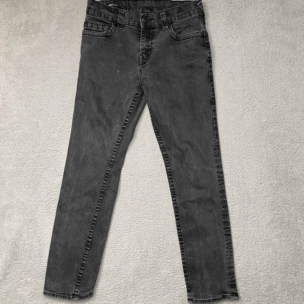 True Religion Geno Jeans Men 32 Black Slim Fit Dark Wash Denim 5-Pocket Button